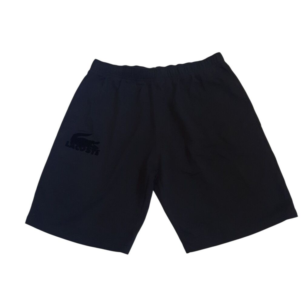 Lacoste Men's Croc Logo Lounge Shorts Black Medium